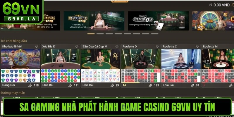 SA Gaming nhà phát hành game casino 69VN uy tín 